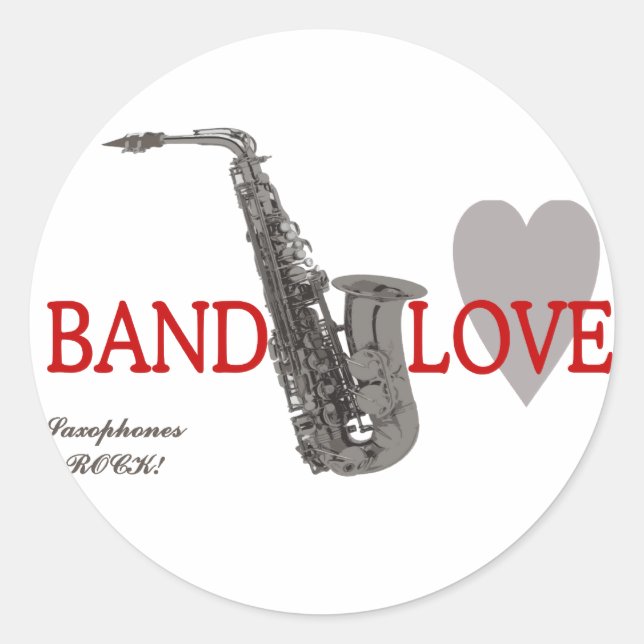 Adesivo Banda/Amor/Saxofonia Rock (Frente)