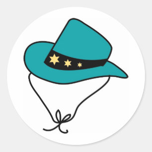 Adesivo Banda de estrelas no chapéu azul de cowboy