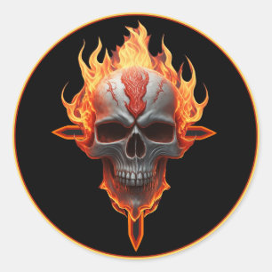 Adesivo Banda de Rock & Roll Música Heavy Metal Crânio Fla