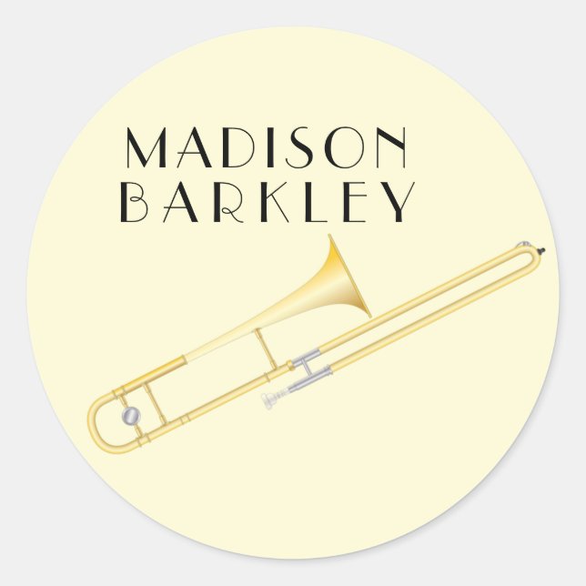 Adesivo Banda de Trombone, Professor de Oval Sticker (Frente)