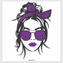 Banda e óculos de impressão de leopardo roxo