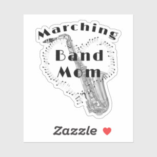 Adesivo Banda Engraçada Saxofone Marching Mãe