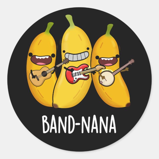 Adesivo Banda Nana Funny Fruta Banana Pun Dark BG (Frente)