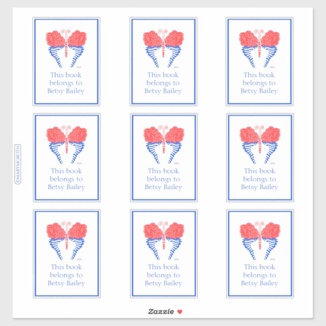 Adesivo Bandana Butterfly Bookplate (Folha)