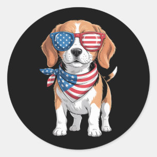 Adesivo Bandana da Bandeira Americana do Cão Beagle Patrió