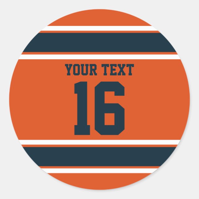 Adesivo Bandas Esportivas Laranja e Azul Escuras Personali (Frente)