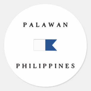 Adesivo Bandeira alfa do mergulho de Palawan Filipinas