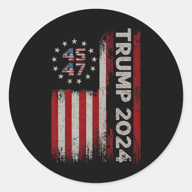 Adesivo Bandeira Americana 47 Trump 2024 (Frente)