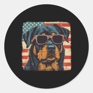 Adesivo Bandeira Americana 4 De Julho De Rottweiler