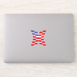 Adesivo Bandeira Americana Abstrata Letra X