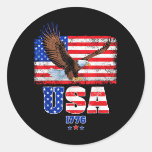 Adesivo Bandeira Americana Águia Patriótica Dia da Indepen