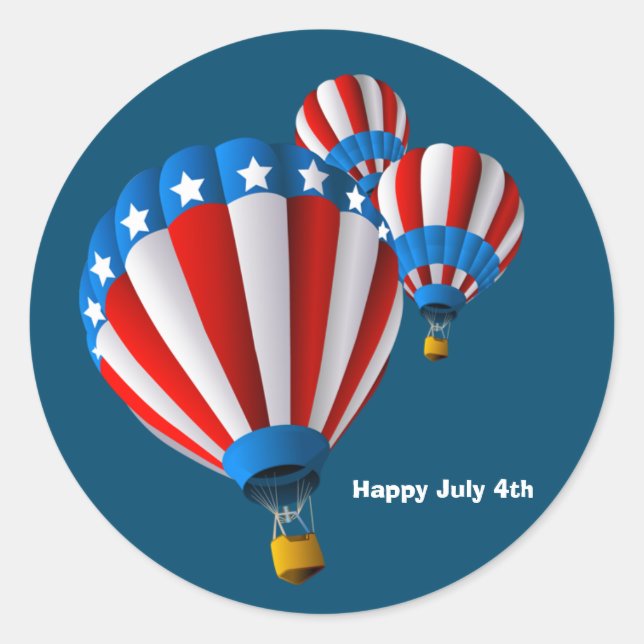 Adesivo Bandeira Americana Animada 4 de julho Balão Ar Que (Frente)