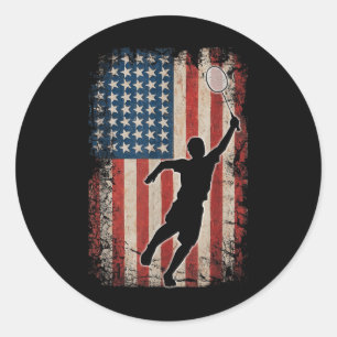 Adesivo Bandeira Americana Arte de Peteca de Badminton Esp