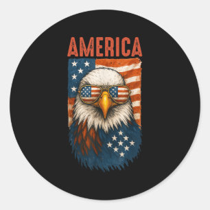 Adesivo Bandeira Americana Bald Eagle Patriótica 4 De Julh