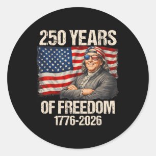 Adesivo Bandeira Americana Ben Franklin 250 Anos 1776-2026