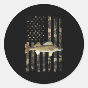 Adesivo Bandeira Americana Camo Olho-de-Percas, Pesca Olho