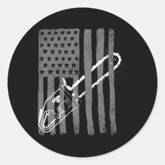 Adesivo Bandeira Americana Chainsaw Woodworker Logger