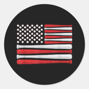 Adesivo Bandeira Americana Clássica de Basebol - Baseball
