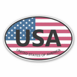 Adesivo Bandeira americana Código do país: Voval vinyl car