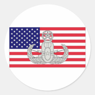 Adesivo Bandeira Americana com Crachá EOD