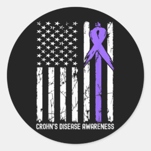 Adesivo Bandeira Americana Crohns Mês de Consciência da Do