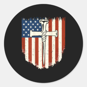 Adesivo Bandeira Americana Cruz 3 Prego Dom Patriótico Cri