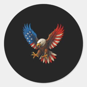 Adesivo Bandeira Americana Da Águia Bald Retro 4 De Julho