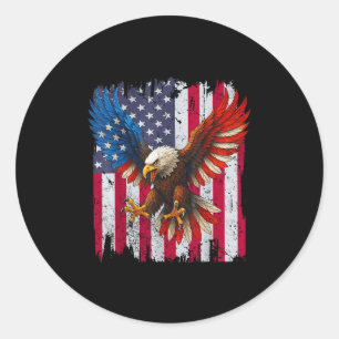 Adesivo Bandeira Americana Da Águia Bald Retro 4 De Julho 