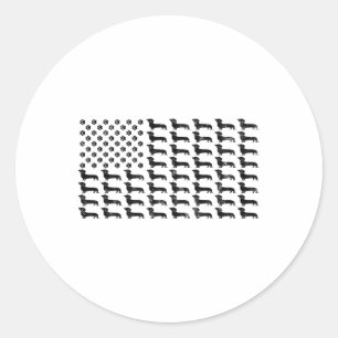 Adesivo Bandeira Americana Dachshund Dog Paw Lover Patriót