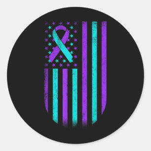 Adesivo Bandeira Americana de Apoio à Prevenção do Suicídi