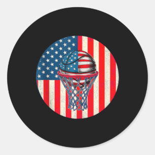 Adesivo Bandeira Americana De Basquete 4 De Julho Patrióti