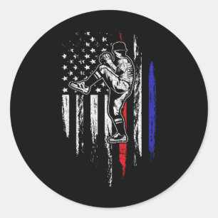 Adesivo Bandeira Americana de Beisebol Arremessador Usa Ar