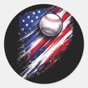 Adesivo Bandeira americana de beisebol meninos meninas hom