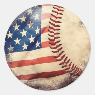 Adesivo Bandeira Americana de Beisebol Vintage