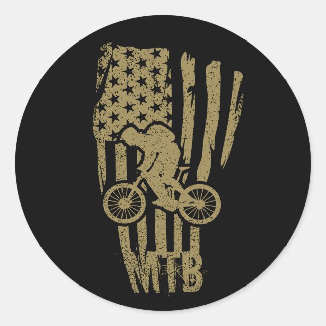 Adesivo Bandeira Americana De Bicicleta De Montanha Patrió (Frente)