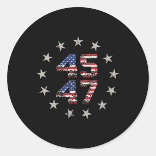 Adesivo Bandeira Americana de Dois Lados 45 47 Trump 2024 