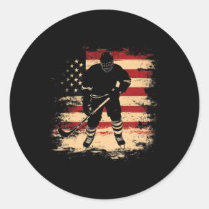 Adesivo Bandeira Americana de Hockey Distressed Vintage EU