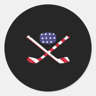 Adesivo Bandeira americana de hóquei no gelo vintage