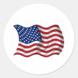Adesivo bandeira americana de ondulação dos E.U.