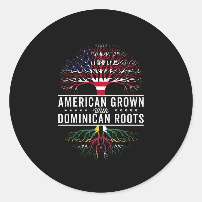 Adesivo Bandeira Americana de Raízes Dominicanas Cultivada (Frente)