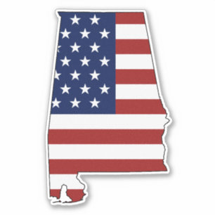 Adesivo Bandeira Americana do Alabama