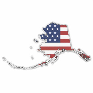 Adesivo Bandeira Americana do Alasca