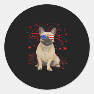 Adesivo Bandeira Americana do Buldogue Francês 4 De Julho