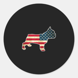 Adesivo Bandeira Americana do Buldogue Francês em 4 de jul