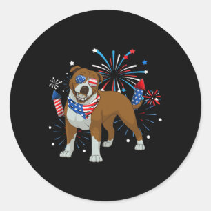 Adesivo Bandeira Americana Do Cão Pitbull 4 De Julho Homen