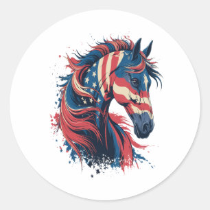 Adesivo Bandeira Americana do Cavalo