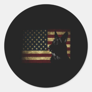 Adesivo Bandeira americana do German shepherd Negro 4 de j