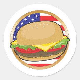 Adesivo Bandeira americana do Hamburger