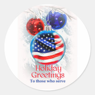 Adesivo Bandeira americana do Natal militar no ornamento