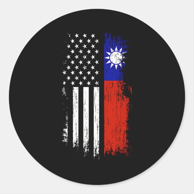Adesivo Bandeira Americana do Orgulho Taiwan Usa (Frente)